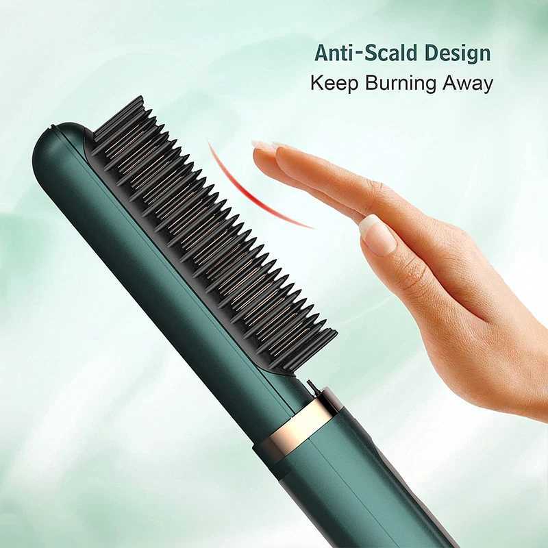 Multifunctional 2 in 1 Negative Ion Ceramic Electric Heat Brush Hair Straightener Hair Styling Tools Heating Comb W250610