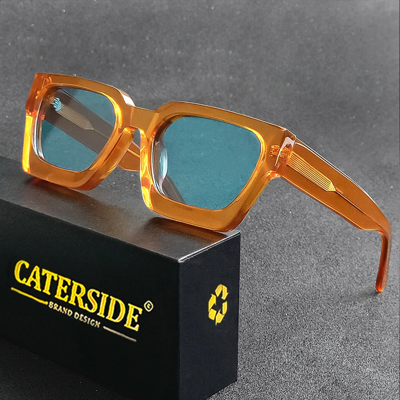 CATERSIDE Retro Polarized Square Sunglasses Men High Quality Acetate Frame Women Sun Glasses Driving Sports Oculos De Sol UV400 240909