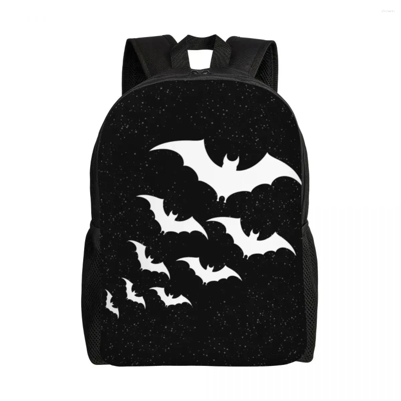 2025 NEW Backpack Bats In The Night Backpacks For Women Men Water Resistant School College Halloween Goth Occult Witch Bag Printing Bookbag zhanyishen