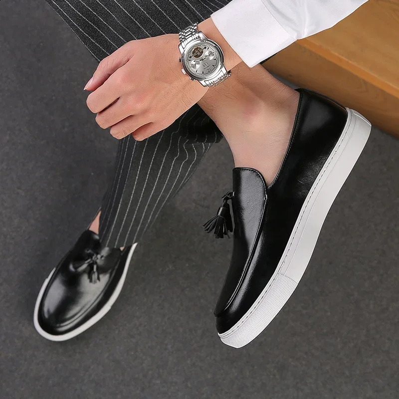 Italy Casual Summer Leather Loafers Office For Driving Moccasins Comfortable Slip on Party Fashion Shoes Men 240904