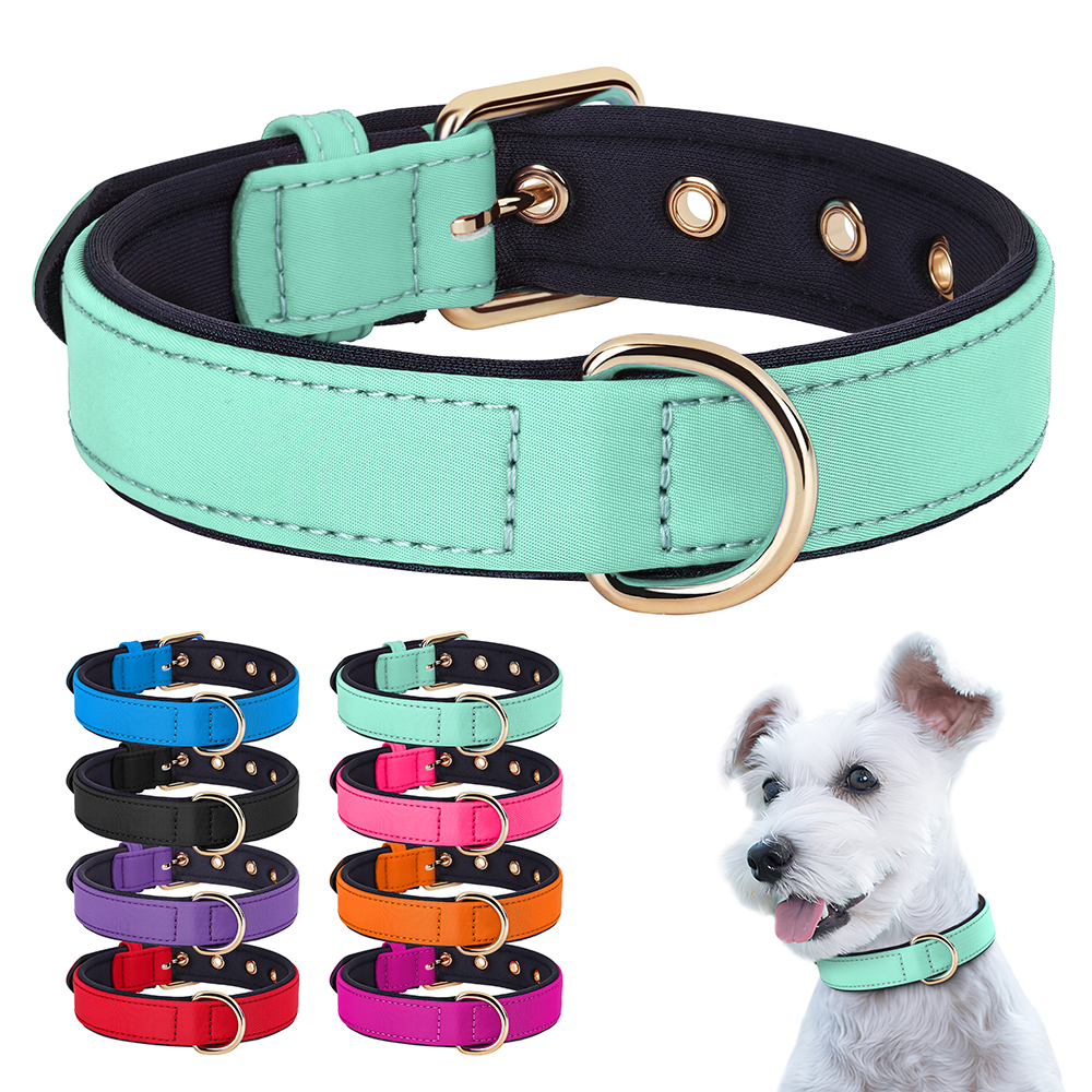 Waterproof Dog Collar Soft Padded Dogs Collars Durable Nylon Pet Pitubull Bulldog Necklace Collars for Small Medium Large Dogs