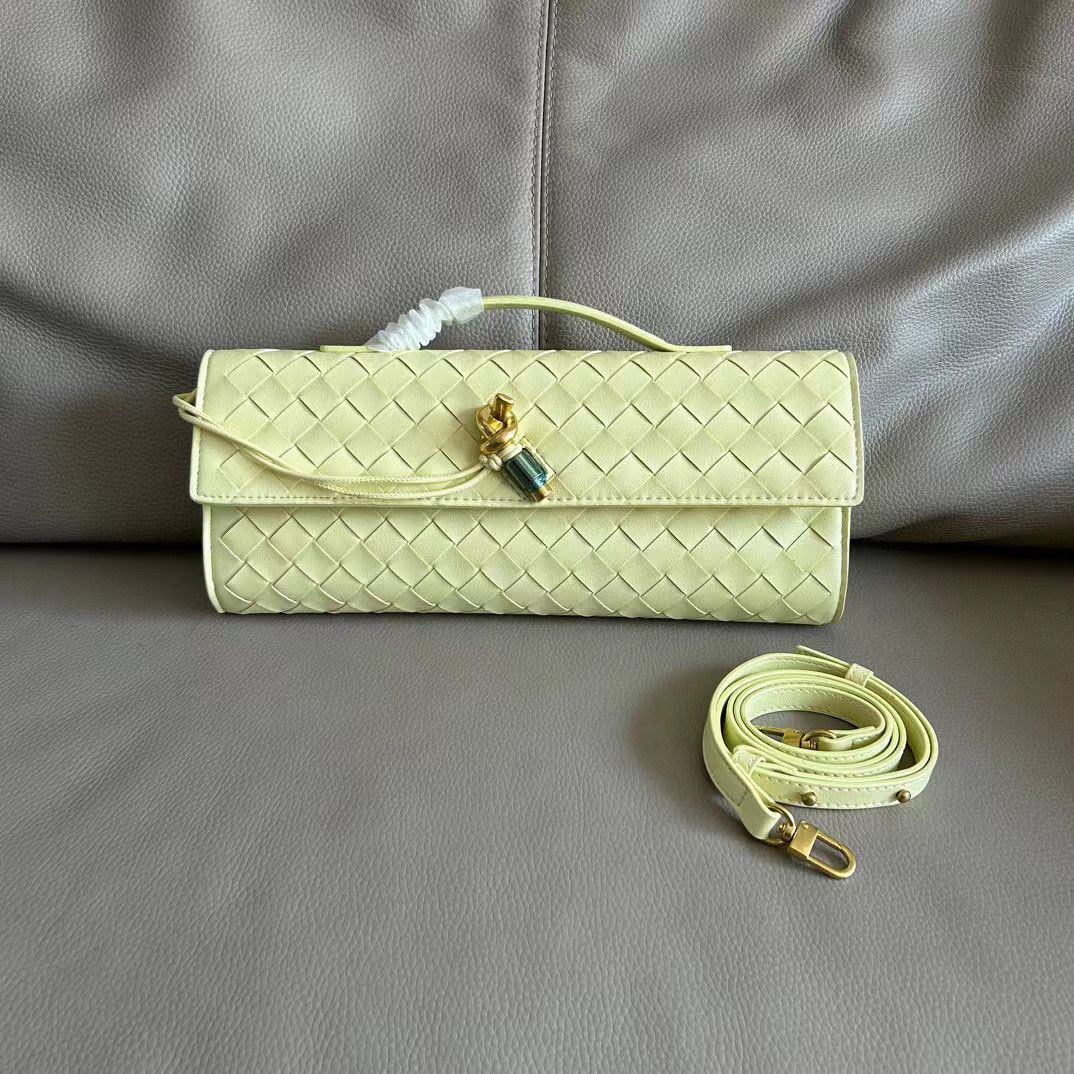 2024 Real Long Clutch Andiamo With Handle Intrecciato Cow Leather Women Bags Purses And Handbag Famous Brand Designer Evening Bag