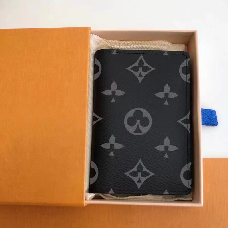 With Box Mens Passport Wallet 2024 Men's Card Holder Leather Women Purse Covers For Passports carteira mascua