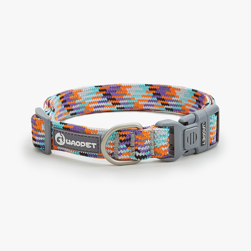 Nylon Dog Collar Adjustable Reflective Pet Collars with Metal Buckle and Quick Release Buckle Large and Medium Dog Pet Collars
