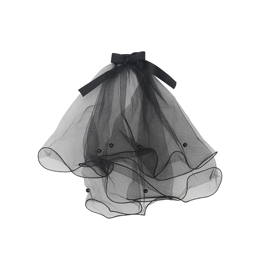 Wedding Pet Bow Headdress Veil Dog Bandana Cat Simulation Flower Ribbon Veil Dog Hair Accessories Valentine's Day Party