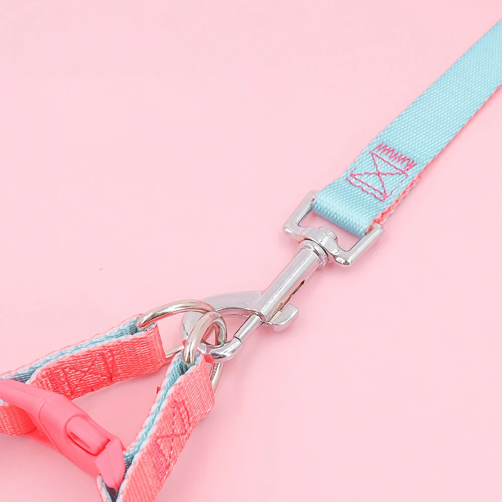 Macaron Dog Harness and Leash Set Vest Style Outdoor Dog Leash Adjustable Small and Medium Dog Harness and Leashes Pet Supplies