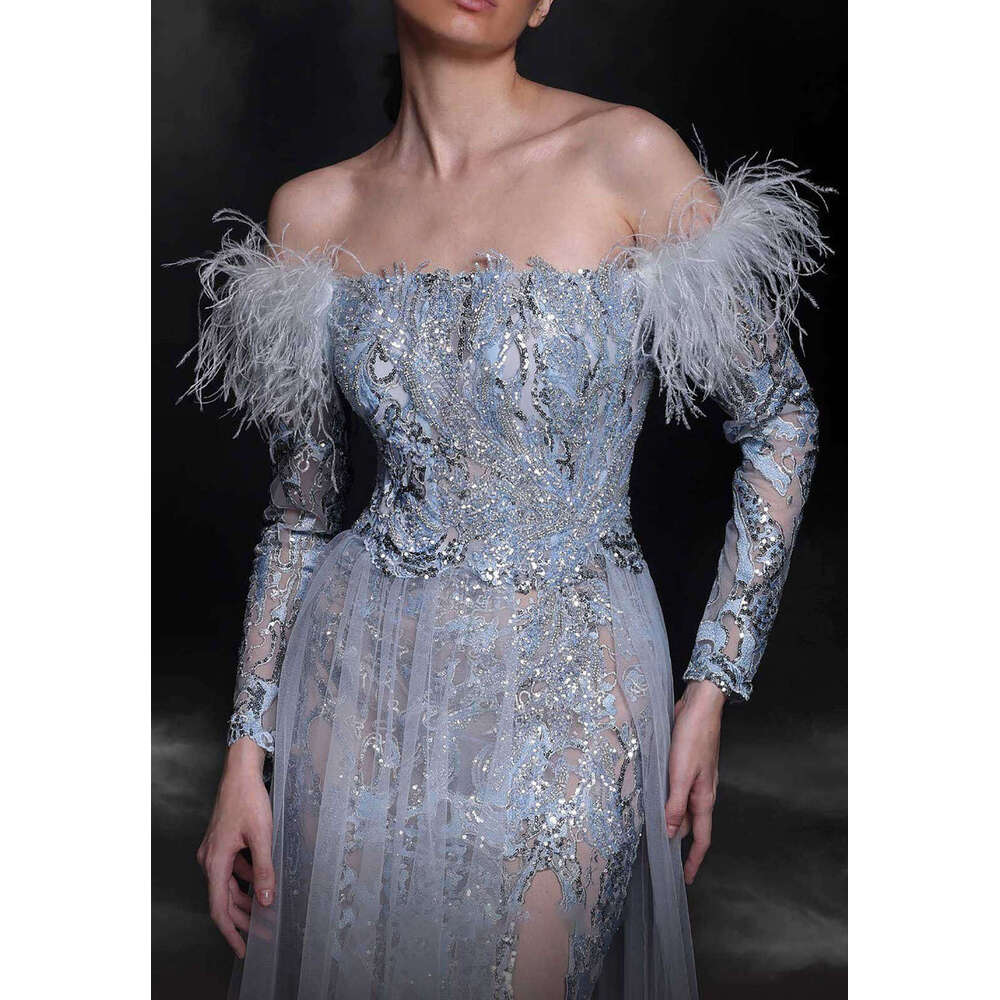 Unique Evening Dresses Straight Strapless Appliques Sequins Hand -Made Prom Gown Party Dress Vestido De Noite Custom Made 0228Lz