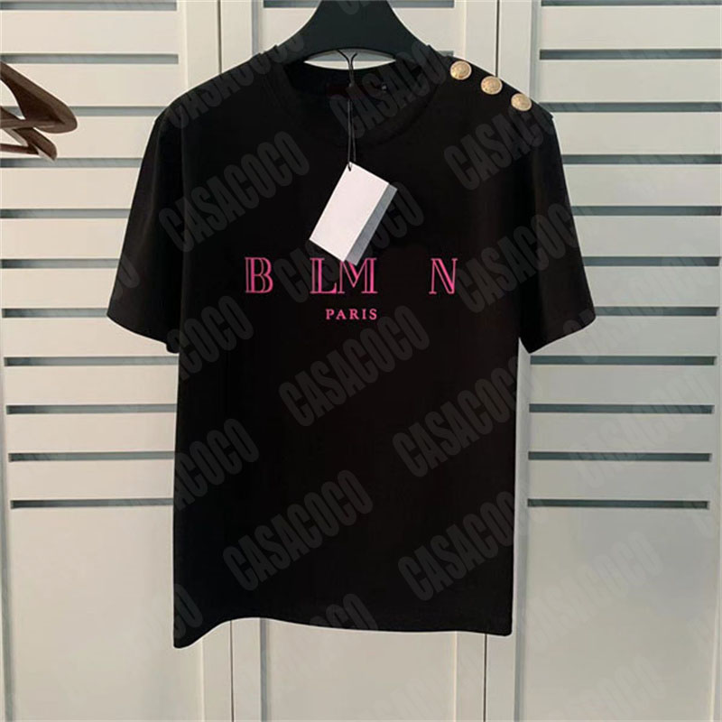 Designer Unisex Summer T Shirt With Beaded Shirts For Man Woman Crew Neck Tee Top Button Womens Clothes Tshirt Womens Clothes Teeshirts