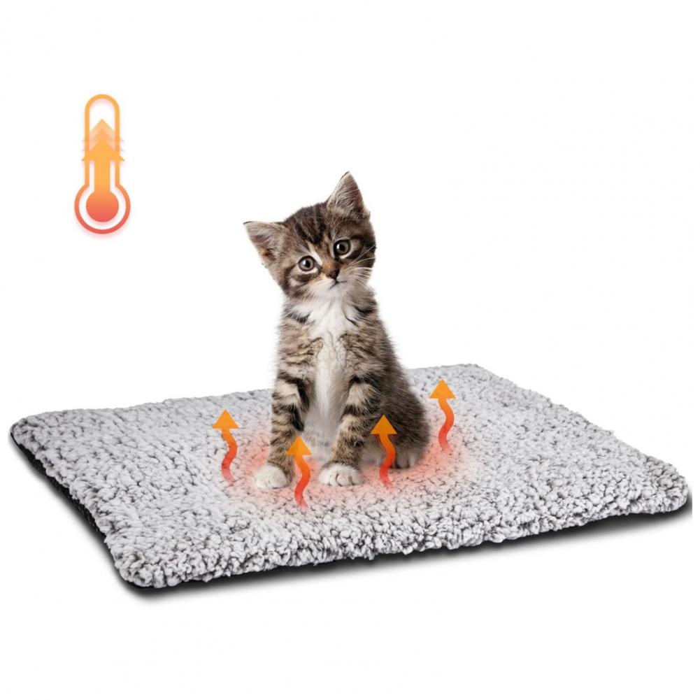 Self Warming Cat Cushion Bed Super Soft Thermal Dog Bed Mat for Sleeping Washable Anti-Slip Pet Kennel Pad for Small Medium Cats