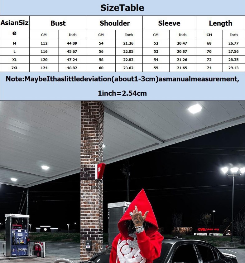 Men's Hoodies Foam Printed Letter European Gothic Dark Top Printed Loose Hooded Sweatshirt