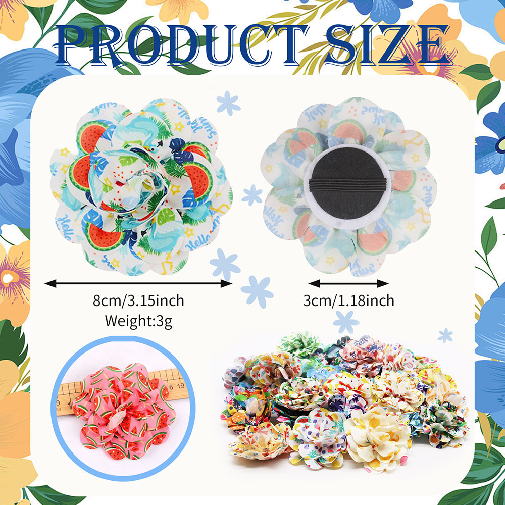 10PCS Removable Dog Bow Ties With Elastic Bands Summer Fruit Print Puppy Bowties Dog Collars Pet Grooming Accessories For Dogs