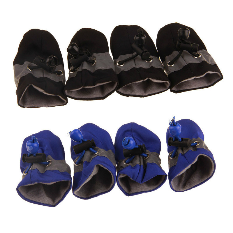 4pcs Dog Shoes Outdoor Anti-Slip Waterproof Rain Boots Winter Puppy Socks Warmth Soft Breathable Shoes Pet Accessories