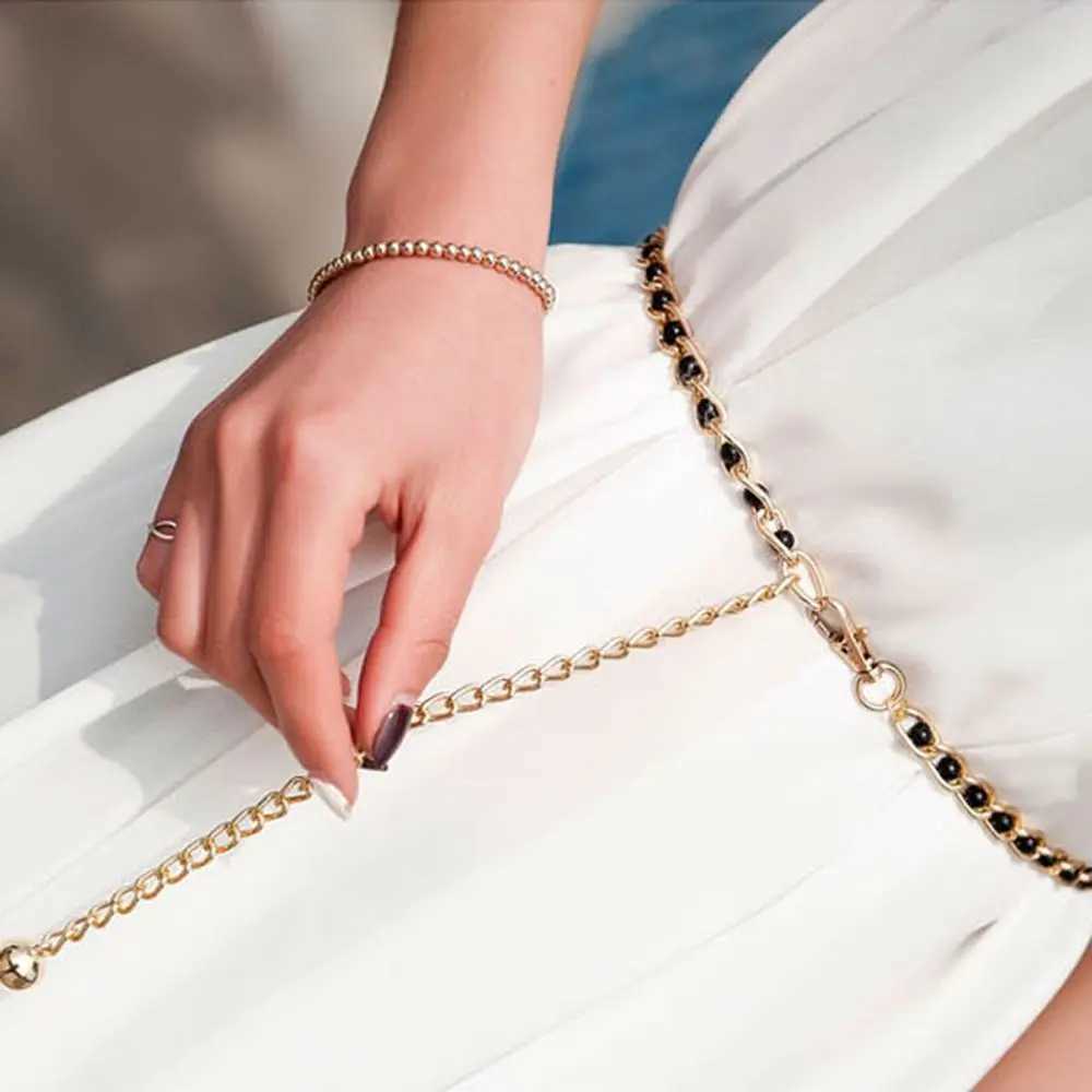 Fashion boutique clothing gold-plated pearl beads metal beads beaded dresses belts waistbands necklaces X250410