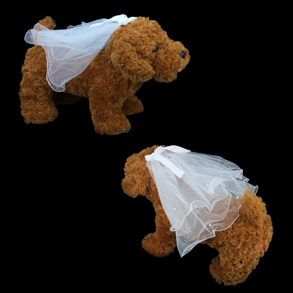 Wedding Pet Bow Headdress Veil Dog Bandana Cat Simulation Flower Ribbon Veil Dog Hair Accessories Valentine's Day Party