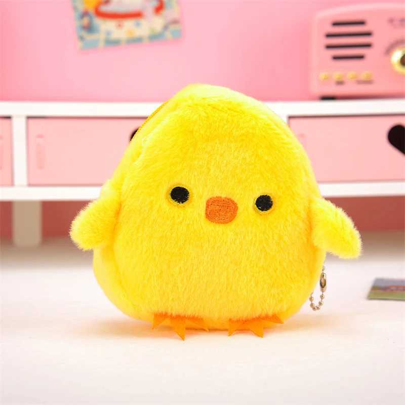 1Pcs Cute Chicken Duck Plush Coin Purse Zipper Purse with Keychain Small Headphe Lipstick Bag Mini Wallet Mey Bag Kids GiftXJ241111