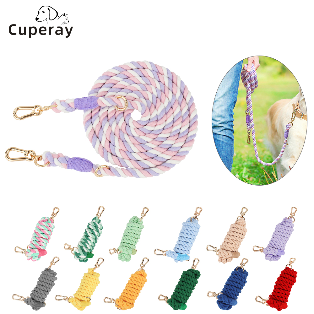 Multifunctional Pet Leash with Removable Metal Ring and Hangable Colorful Dog Leash, Dog Tag Buckle for Dog Walking and Training