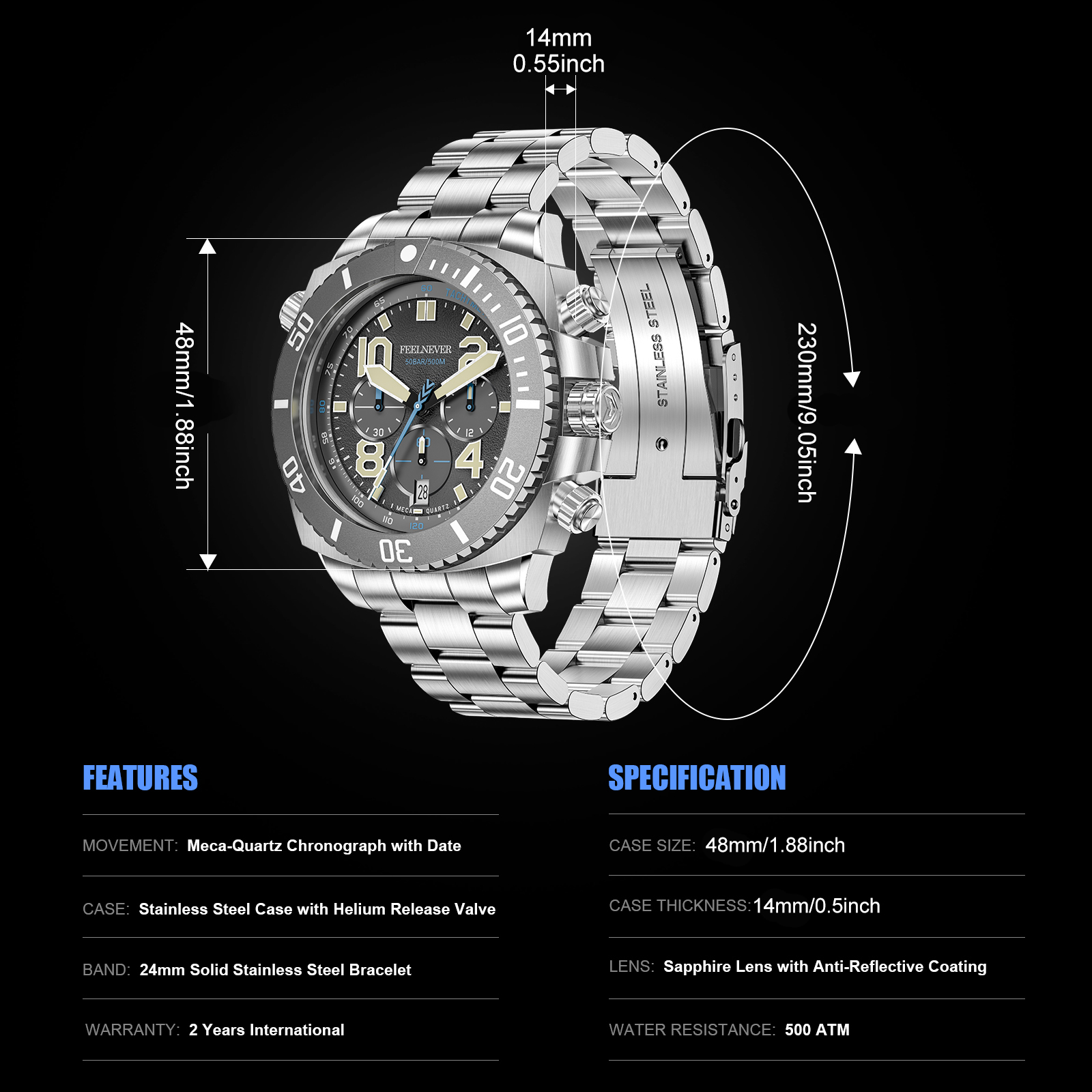 LIGE Business Men's Mechanical Watch Simple Multi functional Night Light Waterproof High end Feeling Watch