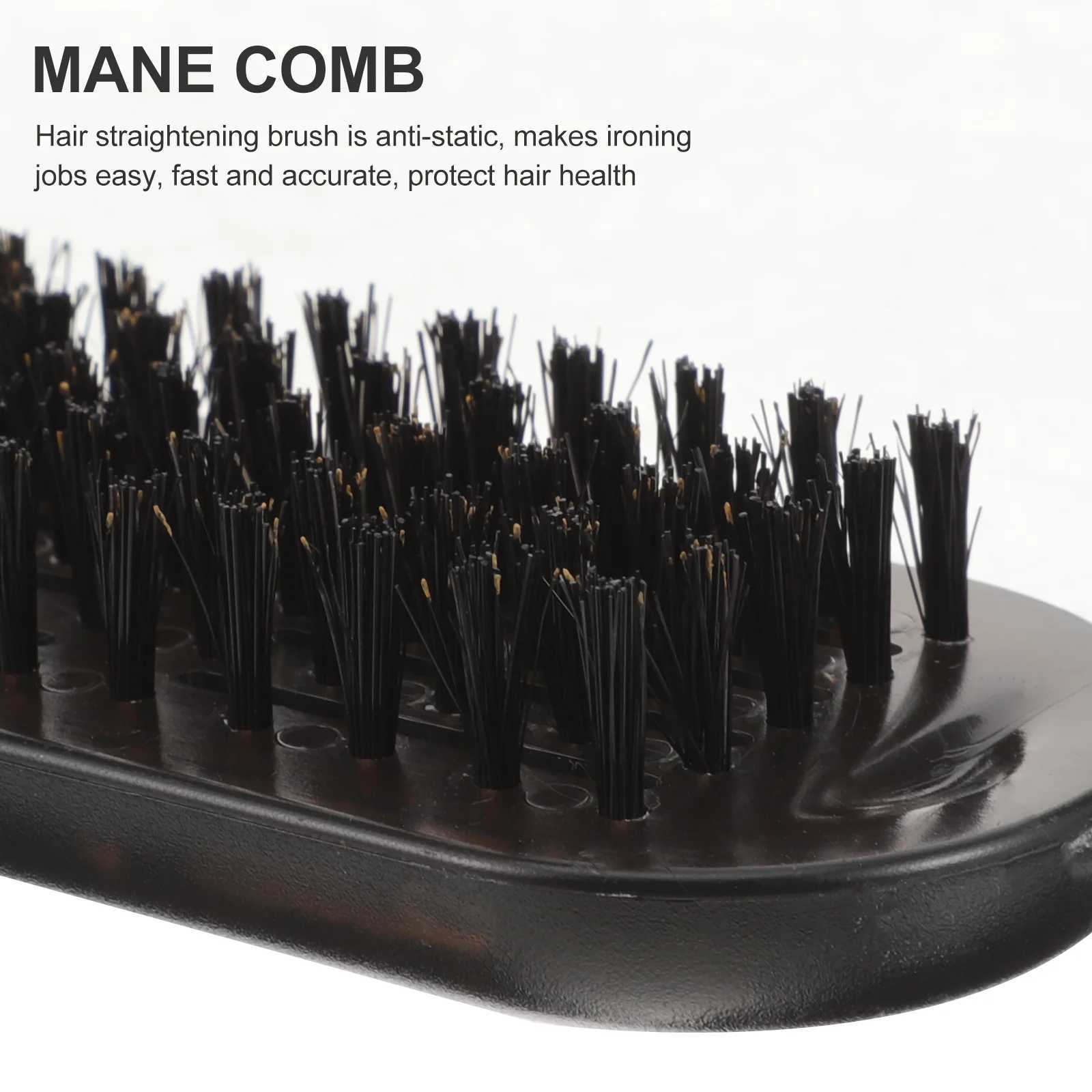 Straightening Comb Hair Hairdressing Straightener Mustache Trimmer for Men Large Brush Women Plastic Clamp Travel W250610
