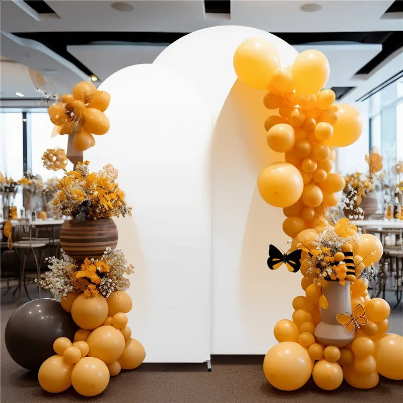 Double sided arch background cover Sage Green wedding decoration zipper thickened stretch for party scene setting 240910