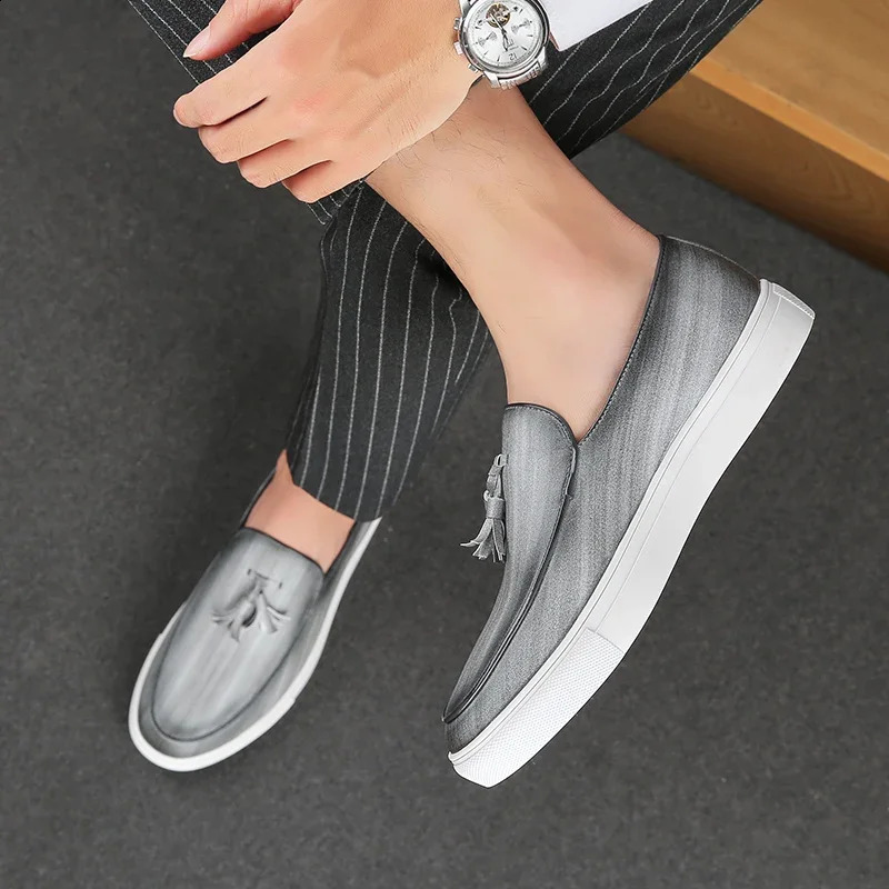 Italy Casual Summer Leather Loafers Office For Driving Moccasins Comfortable Slip on Party Fashion Shoes Men 240904