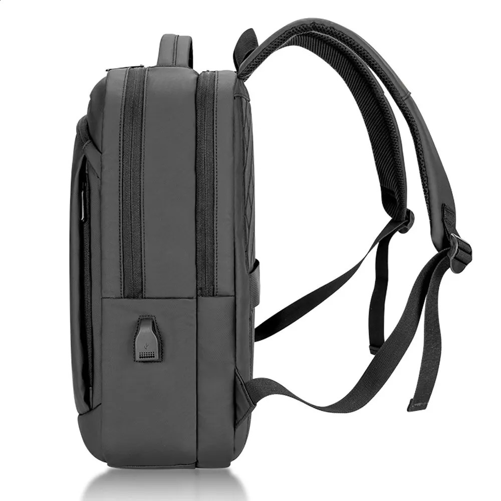 High quality PU cover black gray high school use 16.5-inch travel business USB laptop backpack ww 240914