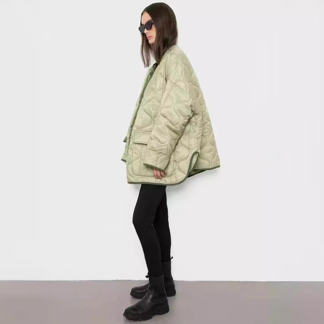 Womens Down Parkas Womens Winter Bread Coats O Neck Outwear Loose Padded Woman Pocket Jackets Women Thicken Warm Parka Coat 220902