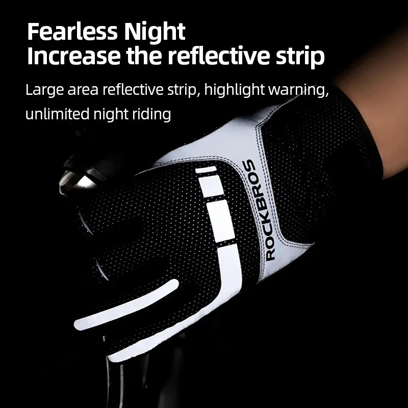ROCKBROS Warm Mens Cycling Heated Gloves for Ski USB Rechargeable Motorcycle Gloves Full Finger Thermal Winter Glove Breathable 240906