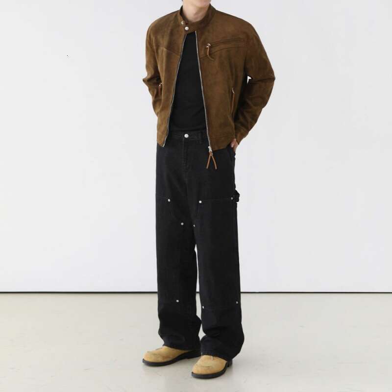 MYQ design sense niche straight jeans spring and summer loose Korean version trendy wide leg casual pants