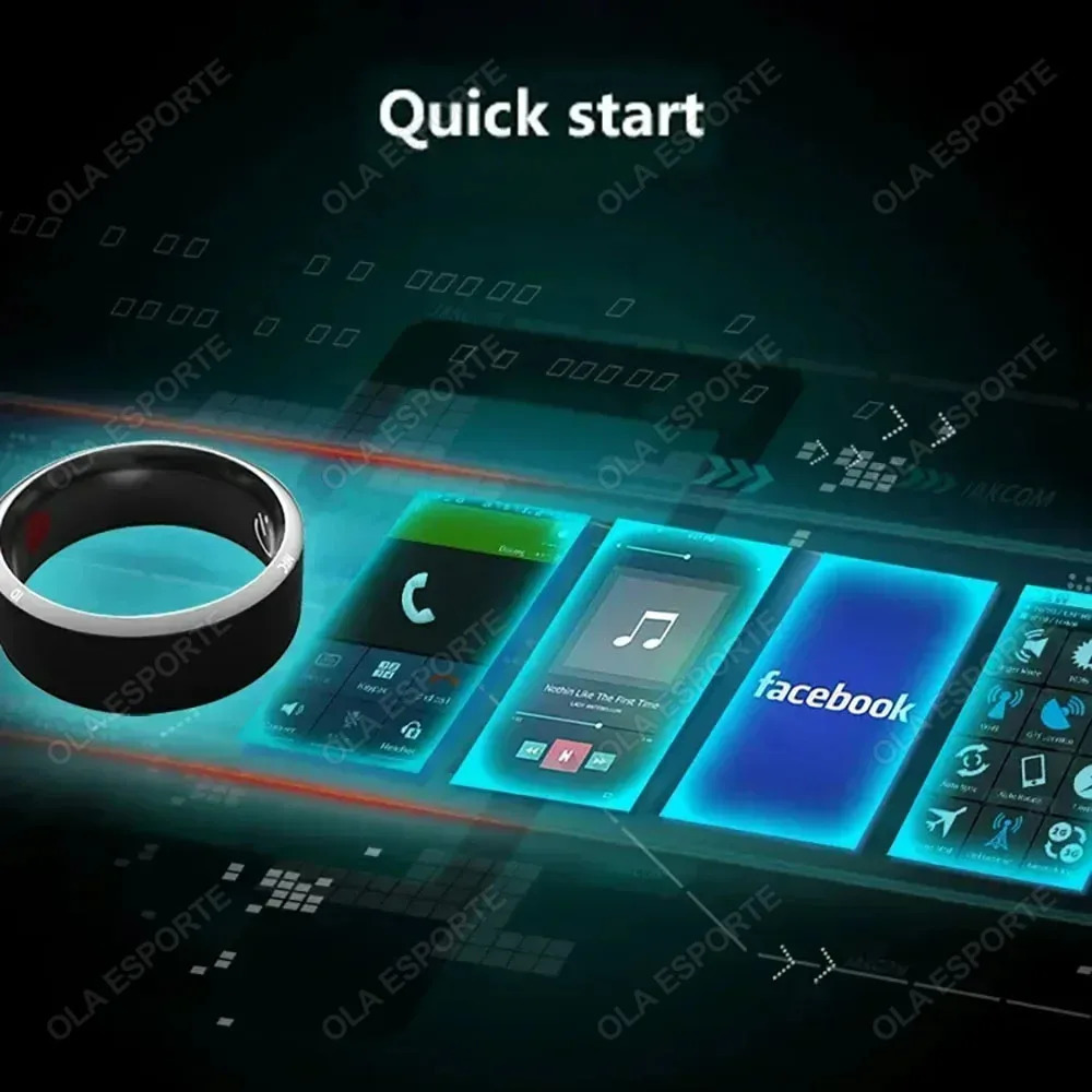 Fashionable NFC Control Smart Ring Electronic Bluetooth Ring Solar Ring IC Rewritable Analog Access Card Tag Key Ip68 Waterproof 240911