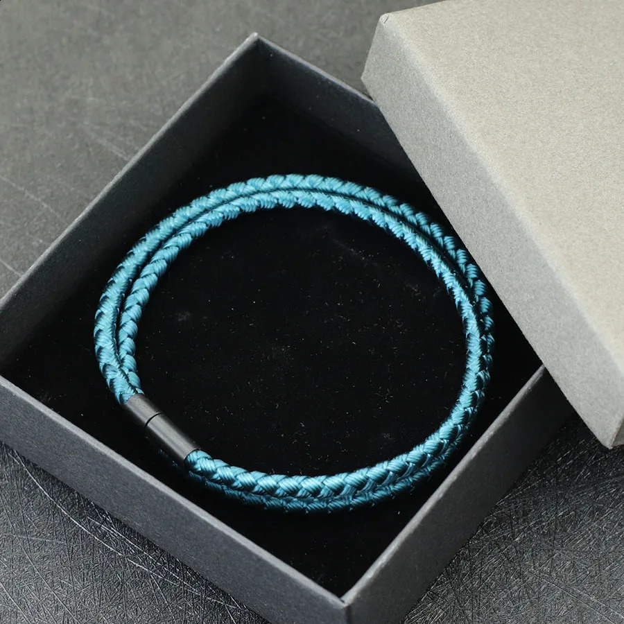 2024 Simple Style Keel Rope Bracelet For Men Bilayer Wrap Braslet Bangle Homme Nautical Braclet Gifts Him Pulseria Joias 240906