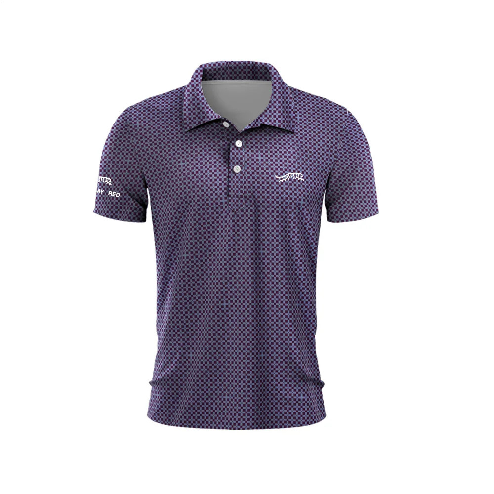 Tiger Woods Golf Sun Day Red Dense Polka Dot Mens Summer TShirt Top Quick Dry Club Button Polo Shirt 240910