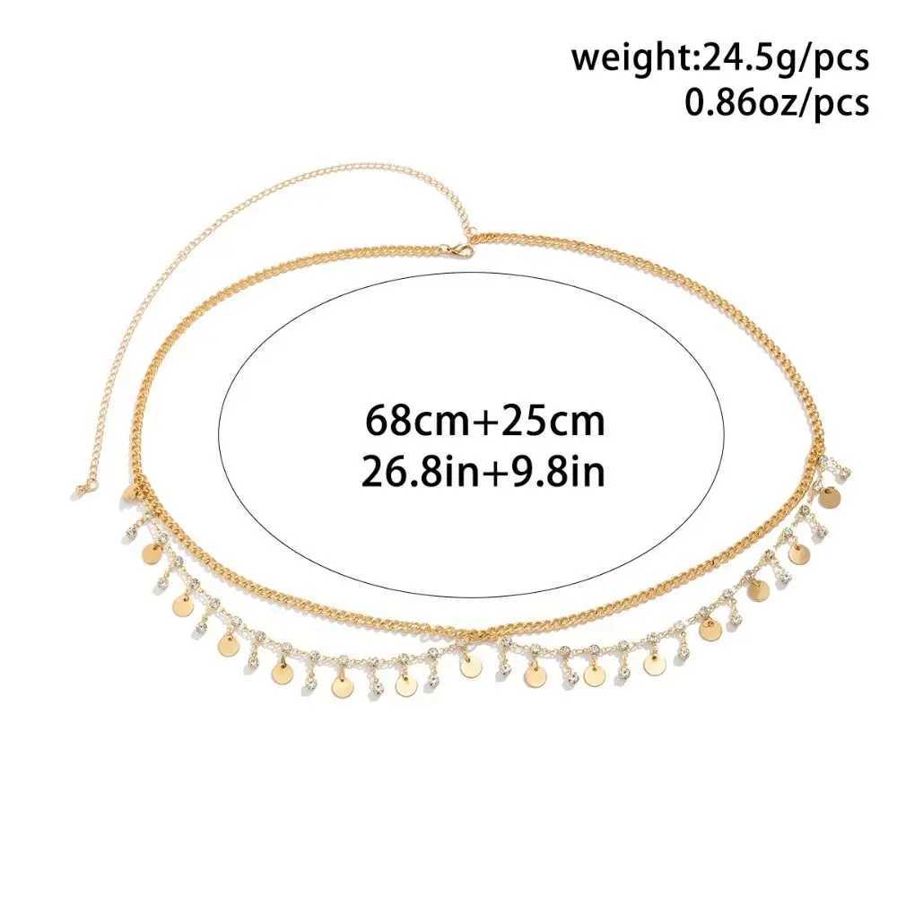 Egant Tassel Rhinestone Star Waist Belly Chain Geometric Shell Iron Chain Body Jewelry WomenXJ250224