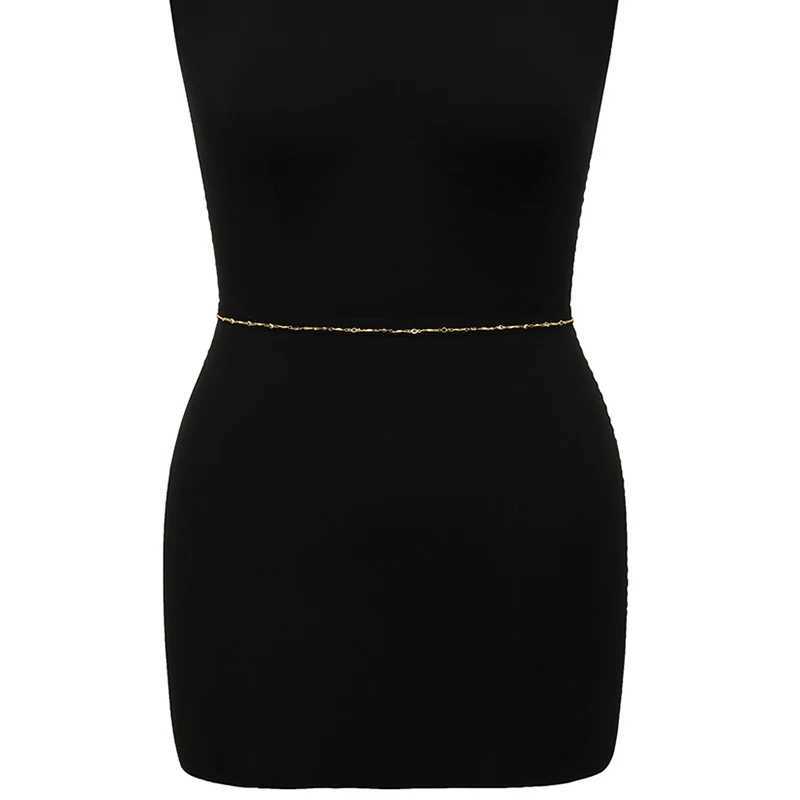 2022 Trendy Minimalism Belly Chains for Waist Sexy Women Body Chain Jewelry Vintage Shine Crystal Beach Vacation AccessoriesX2409