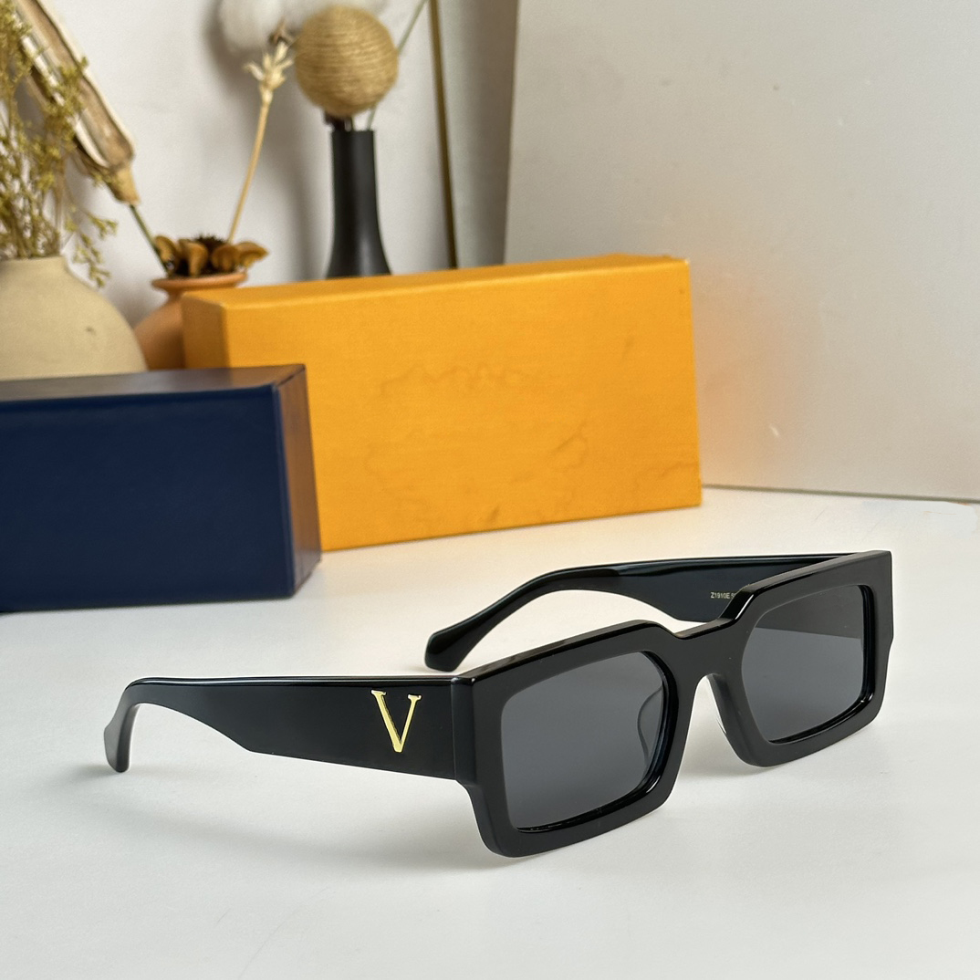 Realfine88 Designer LousVton Z1910E Clash Low Square Z1955W Sunglasses Luxury Eyewear for Men Women - with Case W5ZF