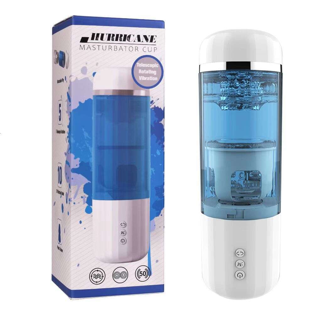 Male Masturbator Rotating Telescopic Electric Airplane Cup Penis Trainer Convex Point Stimulating Adult Sex Products Wholesale