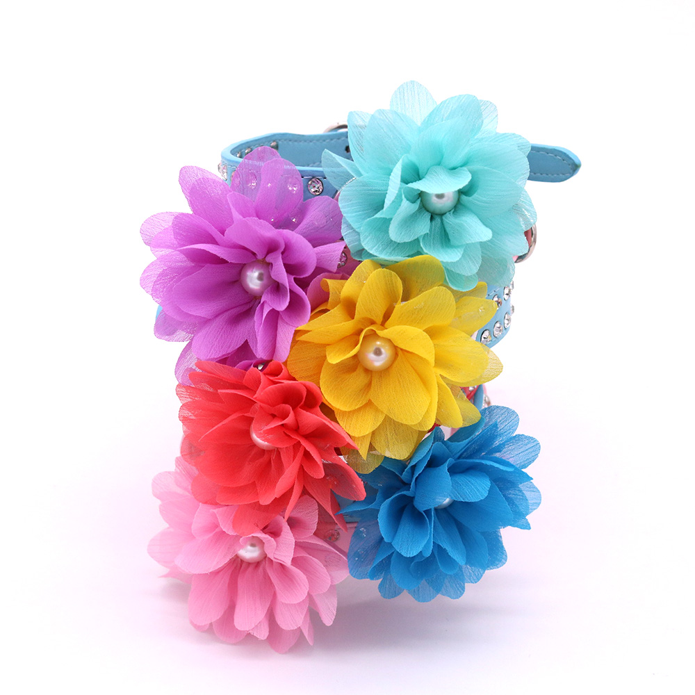 50/100PS Flower Collar For Dogs Slidable Pear Pet Dog Bowtie Collar Spring Dog Bow Tie For Small Dogs Dog Grooming Accessories