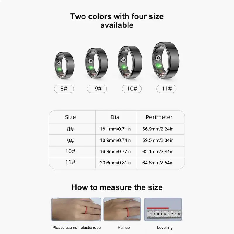 Smart Ring Mens Heart Rate Blood Oxygen Sleep Recorder Health Monitor Sports Activity Fitness Tracker Ring 240911