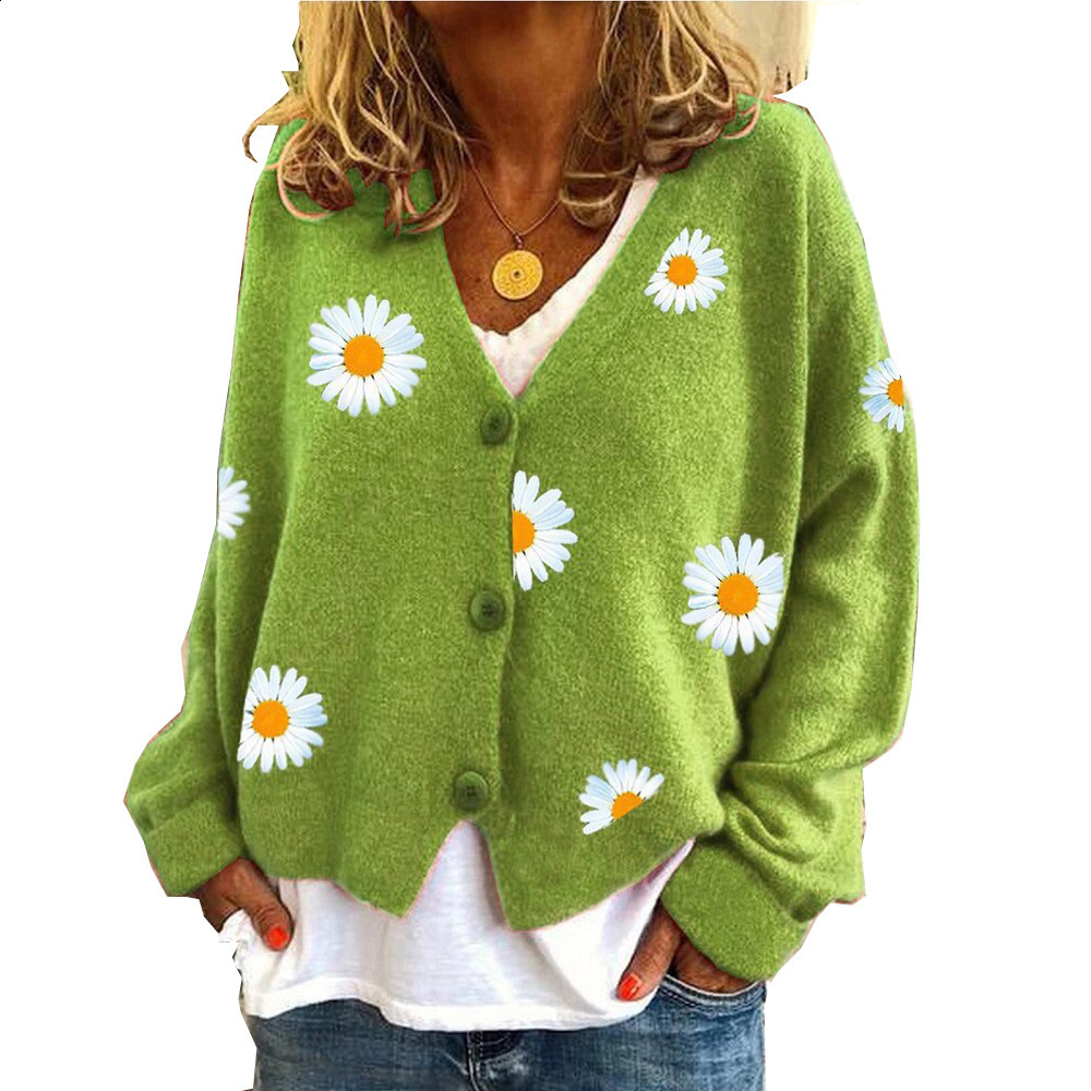 Womens Sweaters MIAOO Rainbow Color Striped Women Sweater Buttonedup Knit Cardigan VNeck Fuzzy Multicolor AutumnWinter In 230822