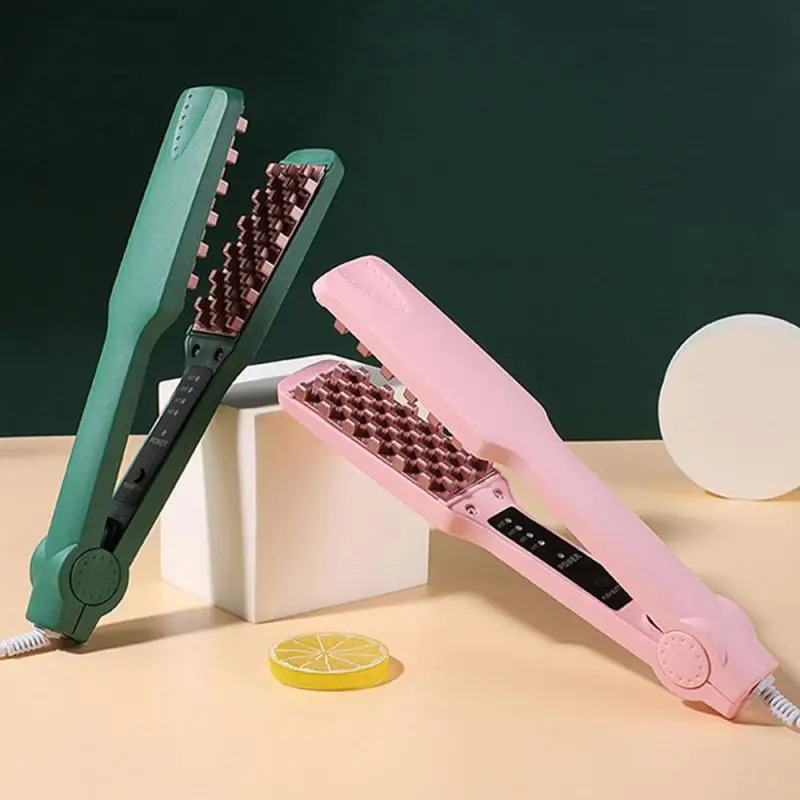 Professional Volumizing Hair Iron Ceramic 3D Grid Hair Crimper Curling Iron Corn Perm Splint Flat Iron Hair Styling Tools 240911