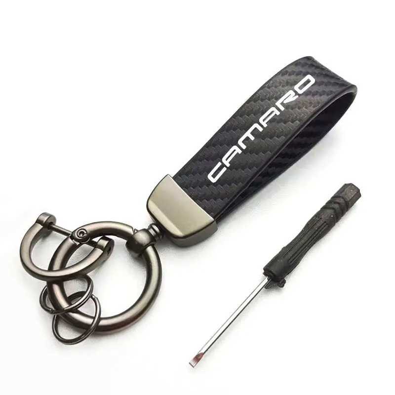 Leak proof car keychain simple keychain leather car keychain holder Chevrolet Camaro car accessories fashionable gift W240911