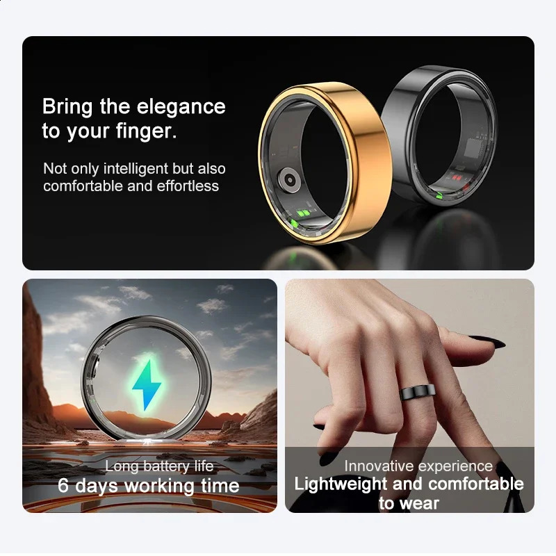 Smart Ring Smart R02 Health Monitoring IP68 Waterproof Multi sport Mode Bluetooth Sleep Tracker Finger Ring 240911