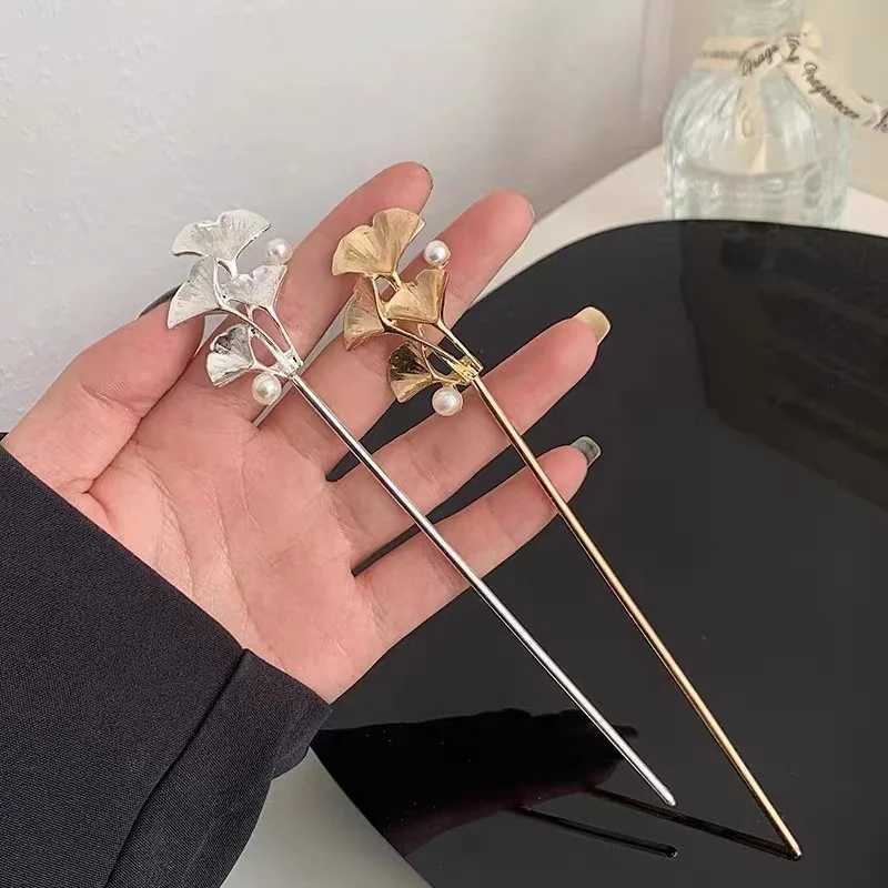 Ginkgo Leaf Hair Sticks for Women Vintage Chinese Style Hairpins Female Chopsticks Headdress Jewelry Hair AccessoriesX240911