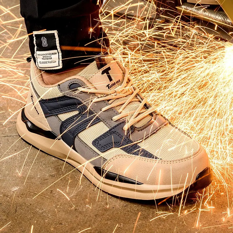 Safety Shoes Men With Steel Toe Cap Anti-smash Men Work Shoes Sneakers Light Puncture-Proof Indestructible Shoes Drop 240904