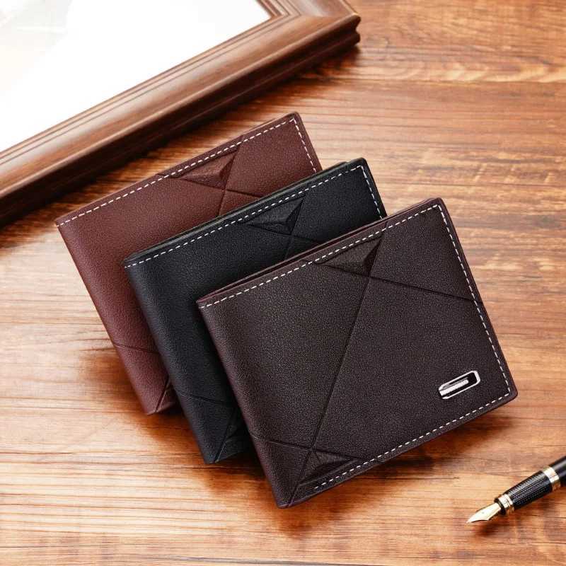 New Mens Wallet Short Multi-card Coin Purse Fi Casual Wallet Male Youth Thin Three-fold Horizontal Soft Wallet Men PUXJ250624