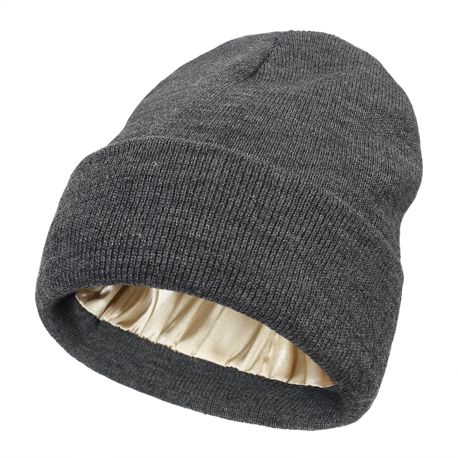 Womens winter hat with silk satin lining Beanies short and chubby hat mens warm and fashionable womens hat skull hat womens hat 240910
