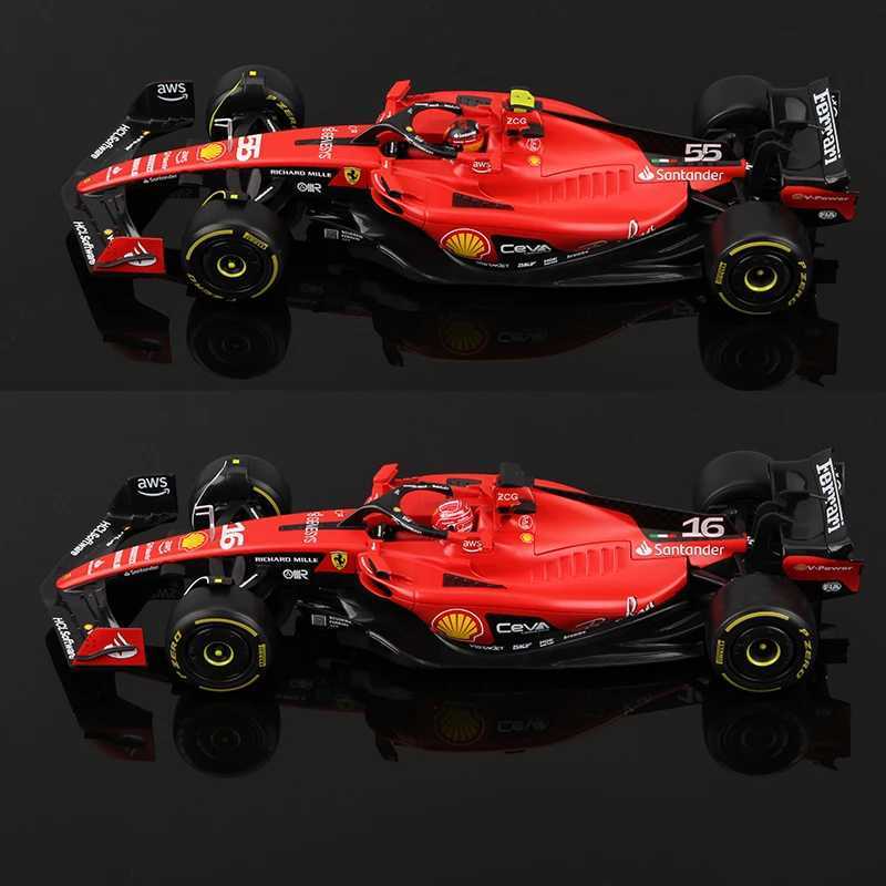 Diecast Model Cars Bburago 1 18 Large Special Edition Ferrari SF-23 F1 Model 2023 Season Sainz Alloy Car Die Casting Car Toy Collection Gift T240910
