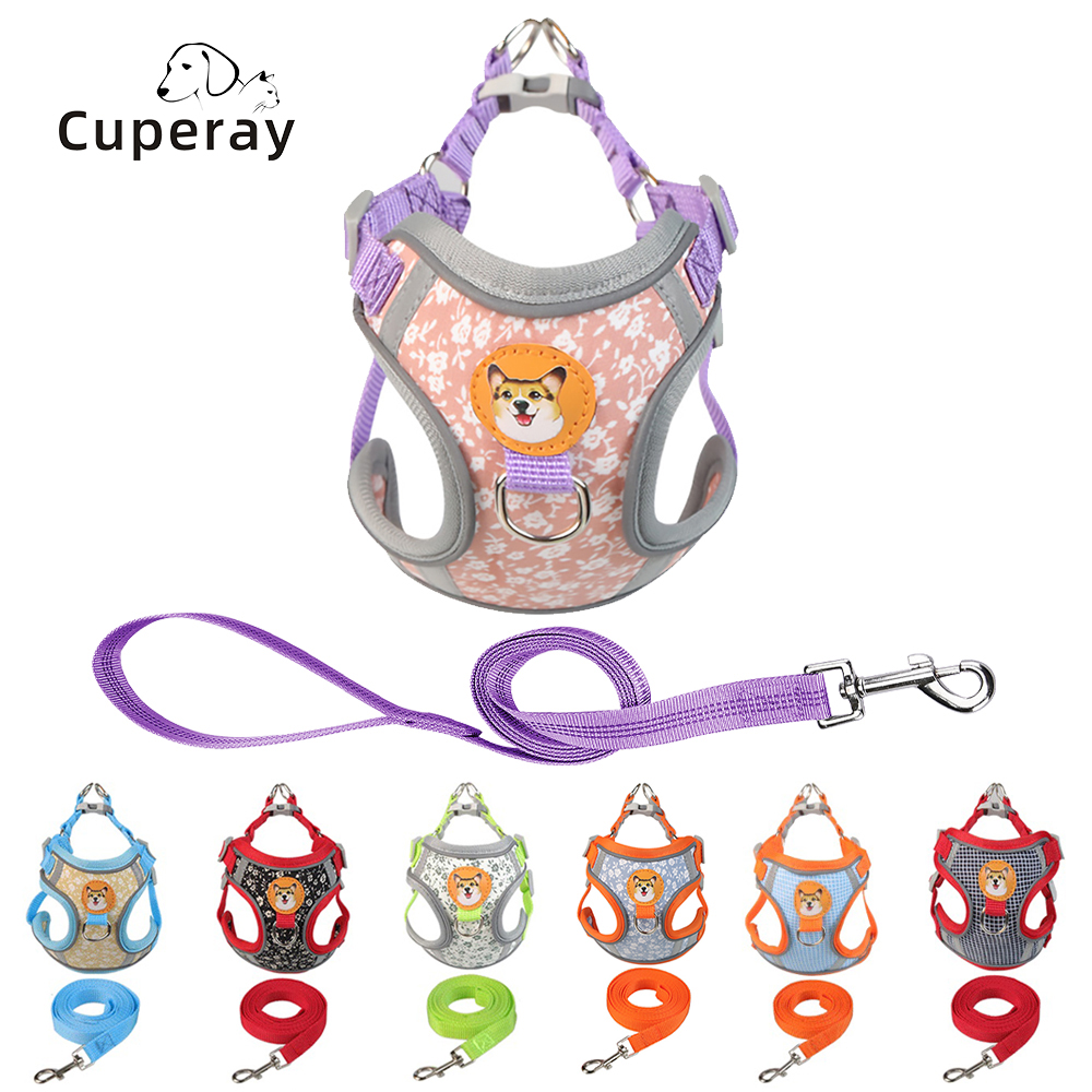 Dog Harness and Leash Set,Adjustable Reflective No Pull Dog Vest Harness Set for Puppy Medium large Dog and cat walking training