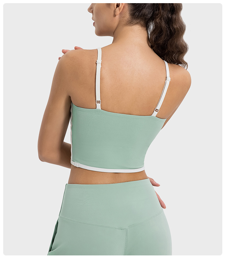 Women Bra Yoga Sport High Impact Fiess Seamless Top New Color Blocked Adjustable Sports Vest