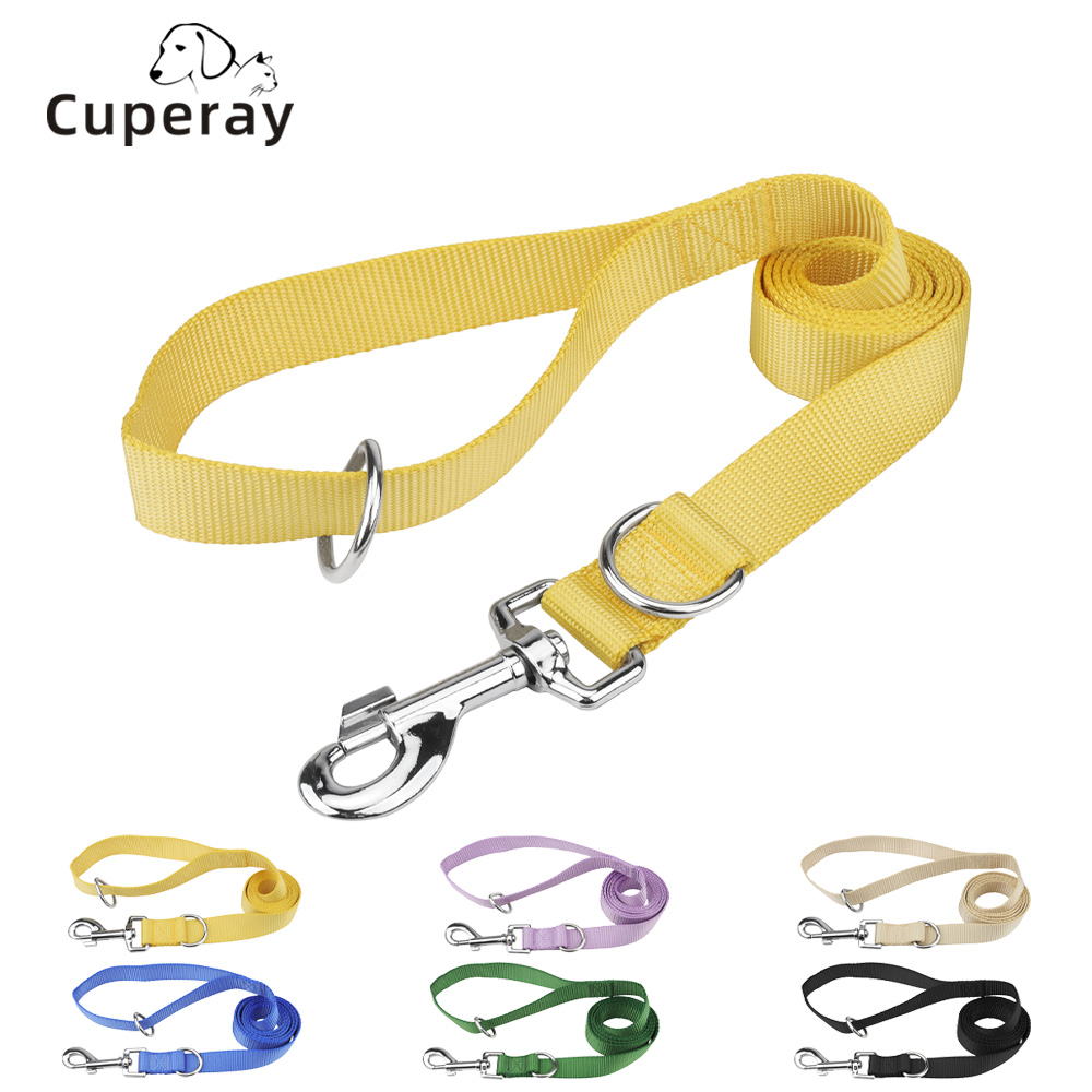 Macaron Nylon Pet Leash Double D Buckle Dog Leash with Rotatable Metal Buckle Adjustable Dog Leash Dog Accessories Supplies
