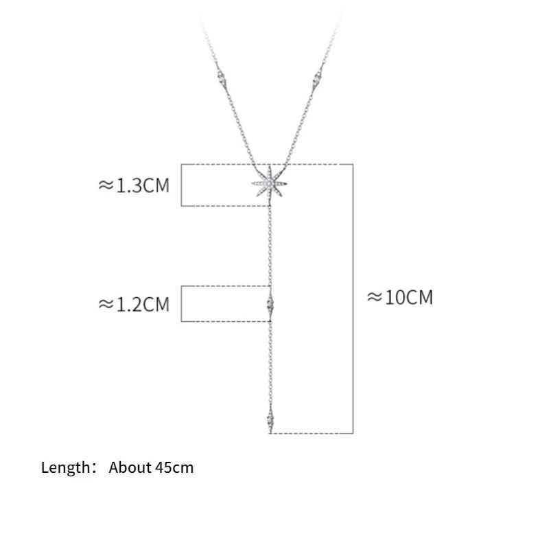 New 925 Sterling Silver Eight pointed star Pendent Necklace For Women Charm Choker Boho Fashion Wedding Party JewelryXJ250114